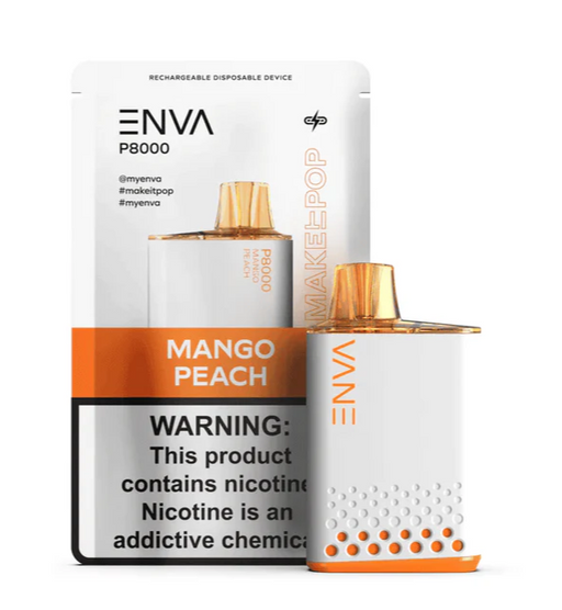 ENVA P8000 Mango Peach Flavor 5% Nicotine 8000 Puffs Only $11.99!