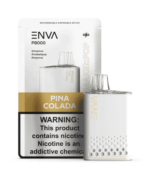 Pina Colada 8000 Puffs of 5% Nicotine in our ENVA P8000 Disposable Vape for $11.99