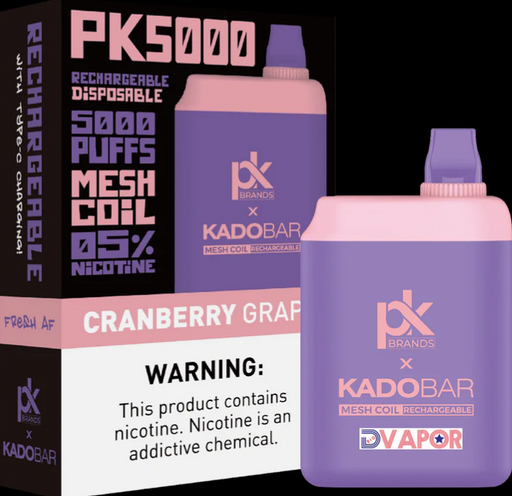 Pod King x Kado Bar 5000 Puffs Disposable Vape: $17.99 Cranberry Grap