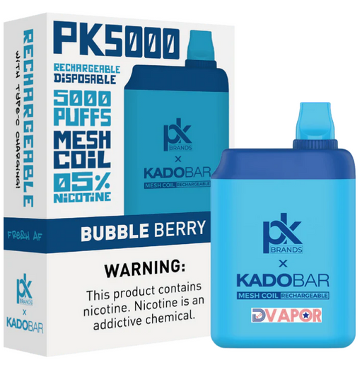 Pod King x Kado Bar 5000 Puffs Disposable Vape: $17.99 Bubble Berry
