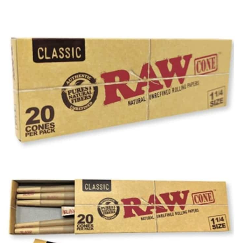 RAW Classic 1 1/4 Size Pre Rolled Cones: 1 Count