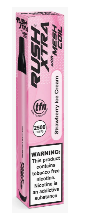 RUSH XTRA Disposable Vape: 2500 Puffs of Strawberry Ice Cream | Fast Shipping