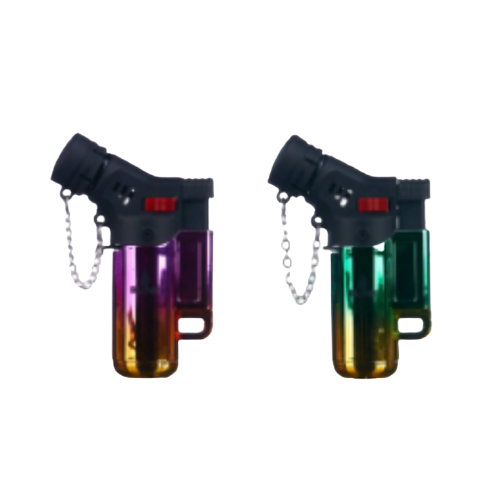 2 PCS Mini Multi Color REFILLABLE Blink® Torch BUTANE Lighter DUAL Flame ADJUSTABLE Lighter