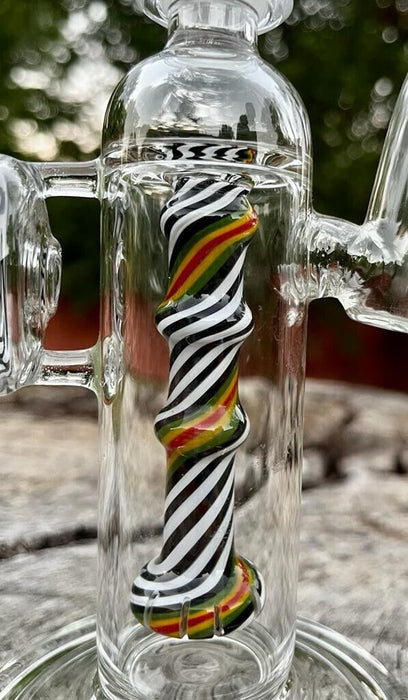 6" Colored Coil Dual Function Oil Rig Glass Bong