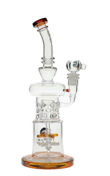 12 Tsunami Glass Double Propeller Drum Perc Bong With Premium Self Care Beauty 