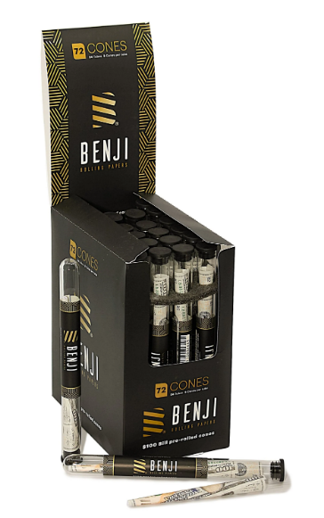 Benji's Finest: Premium $100 Bill Pre-Rolled Cones for a Luxurious Smoking Experience 1 Count