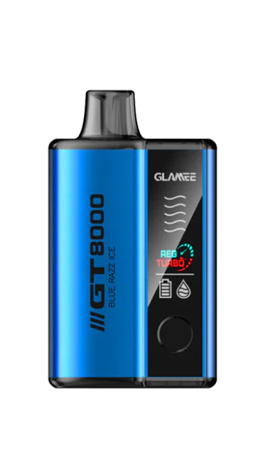 Experience the Cool Rush: Glamee GT8000 Disposable Vape Device in Blue Razz Ice for $17.99