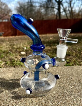 6" Blue Mini Ducklings Recycler Dab Rig