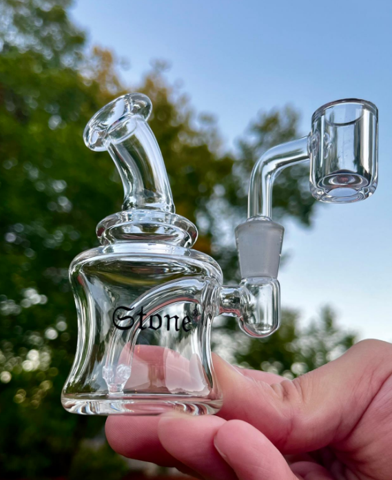 Premium Mini Dab Rig: Crafted in Stone Borosilicate