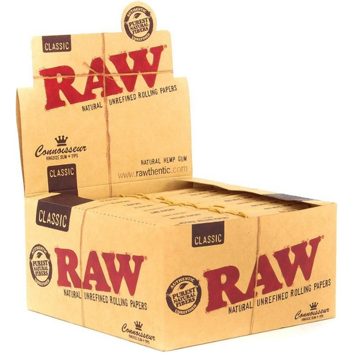 Raw Classic Connoisseur King Size Papers Rolling Tips 1 Count