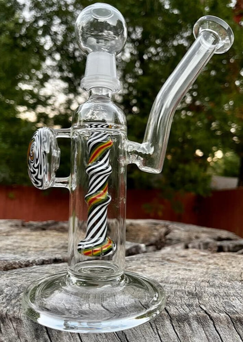 6-Inch Colored Coil Glass Bong: Dual Function Oil Rig Delight