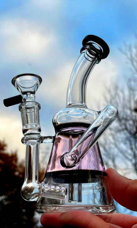 Chilled Spectrum: 7" Frosted Glass Dab Rig Bubbler