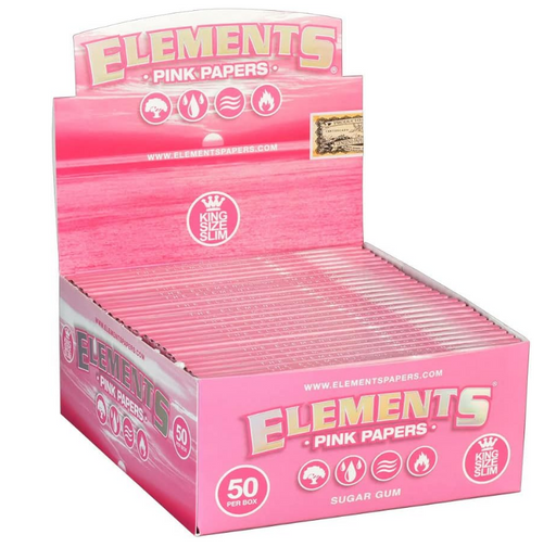 Elements Pink Rolling Papers Premium King Size Slim Single Count