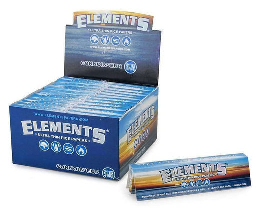 Elements Ultra Thin Connoisseur King Size Slim Rolling Papers & Tips Single Count