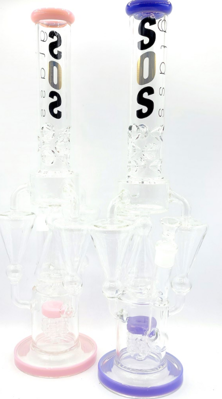 Discover Our 18 Inch SOS Glass Bong with Matrix Percolator