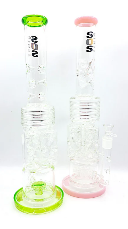 18 Inch Sprinkler Perc Glass Bong With Premium Mystery