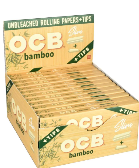 Bamboo Slim Unbleached Rolling Papers with Tips Single Count