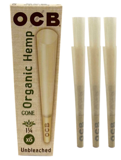 OCB Organic Hemp Cones: 1 1/4 Size (6 Pack)- 1 Count