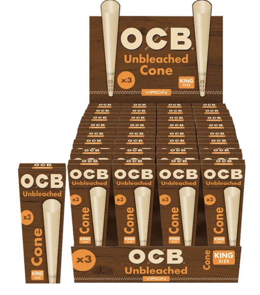 Unbleached King Size OCB Virgin Cones 3-Pack(1 Count)