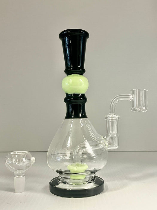8" Open Mouth Bubble Thick Glass Dab Rig/Bong: Free Shipping, 14mm Bowl & Banger 