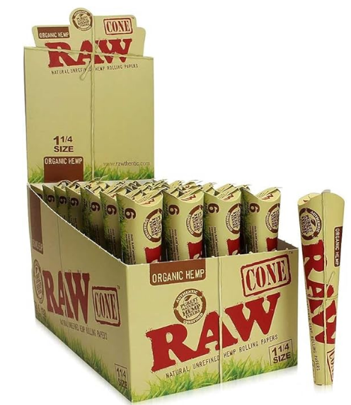 Premium 1 1/4 Size Raw Organic Hemp Cone - Single Count