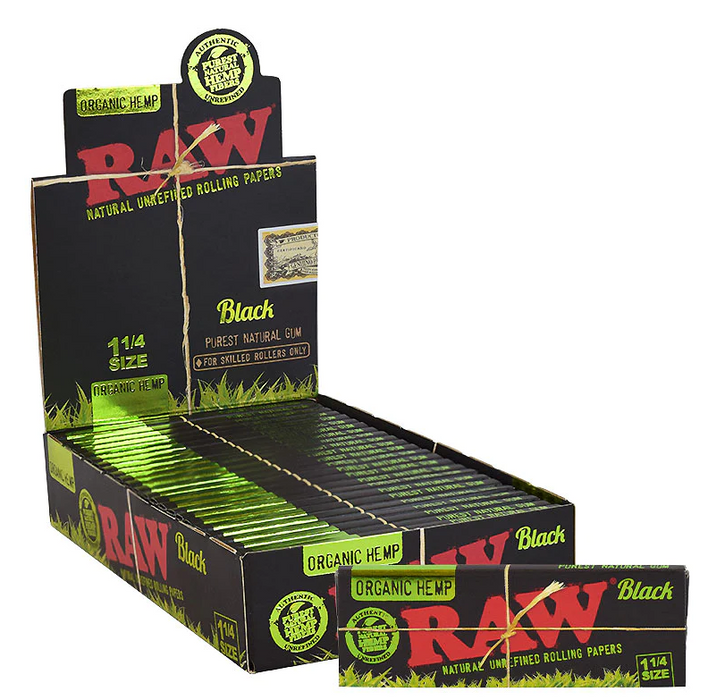 Organic Hemp 1 1/4 Rolling Papers: Experience RAW Black Quality (1 Count)