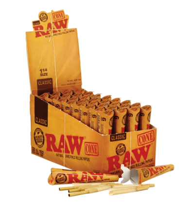Unveiling RAW Classic 1 1/4 Size Pre-Rolled Cones – One Count