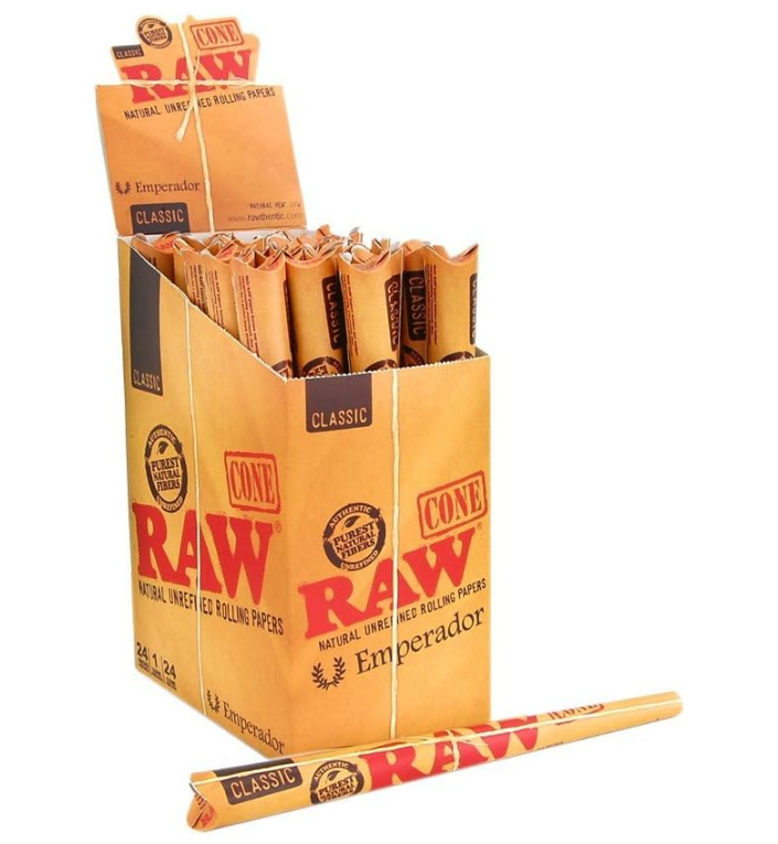 RAW Classic Natural Unrefined Pre-Rolled Emperador Cone Single Count