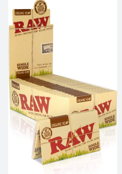 Premium RAW Organic Hemp Single Wide Rolling Papers: 1 Count