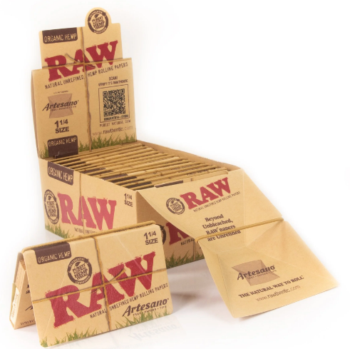 RAW Organic Hemp Artesano Rolling Papers 1 1/4 Size: 1 Count Pack