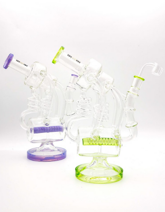 Smooth Hits Guaranteed: 12" Recycler with Banger Glass Bong