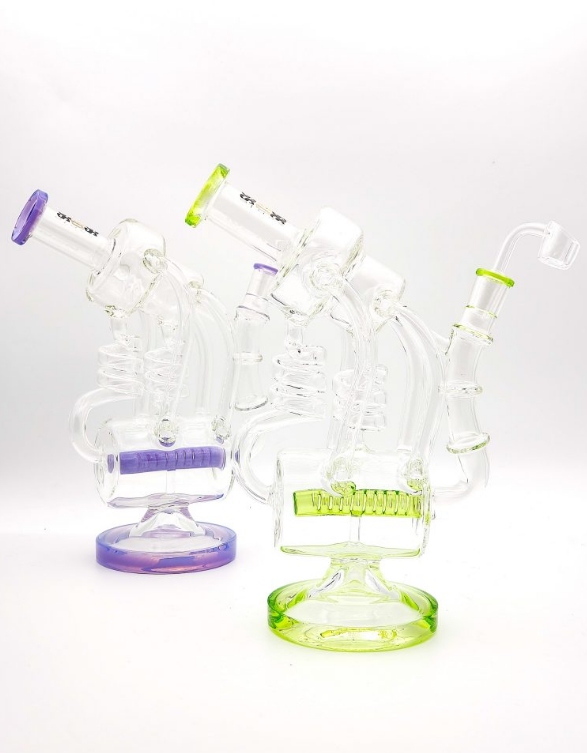 12 Inch Recycler w/Banger Water Pipe Glass Bong - Premium Filtration for Smooth Hits