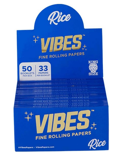 Premium Vibes King Size Slim Rice Rolling Papers 1 Count
