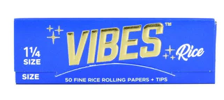 Vibes Rice Rolling Papers + Tips 1 1/4 Size 1 Count