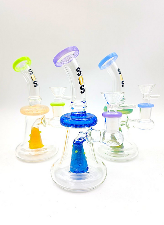 Vivid Smokes: 6-Inch Fumed Glass Dab Rig Water Pipe Bong