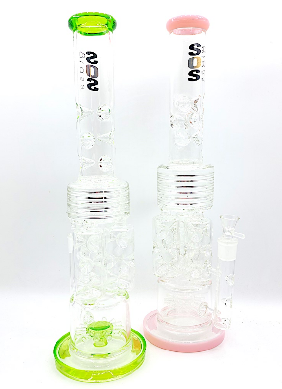 Premium Water Pipe 18 Inch Sprinkler Perc Glass Bong