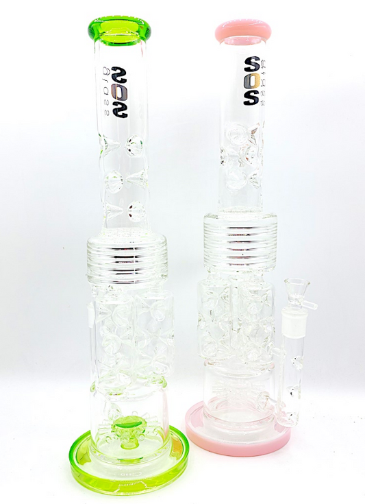 Premium Water Pipe 18 Inch Sprinkler Perc Glass Bong