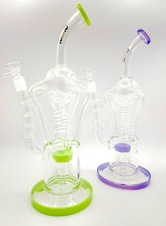 12-Inch Crystal Clear Swirl Bong with SOS Glass water pipe