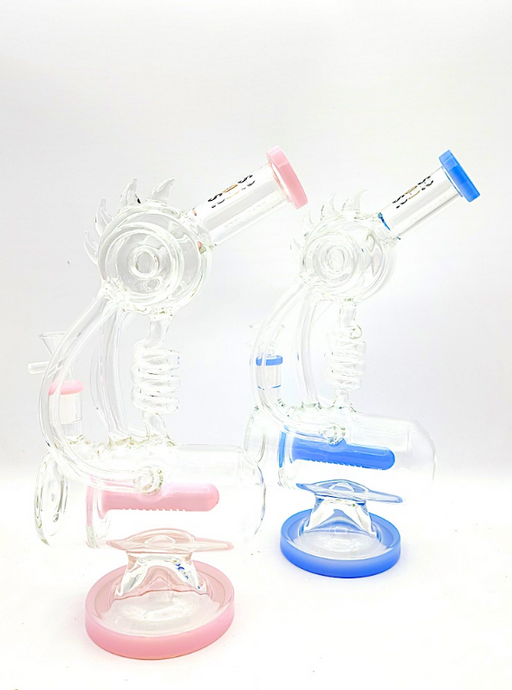 12-Inch Swirling Glass Bong Water Pipe with Cylinder Base