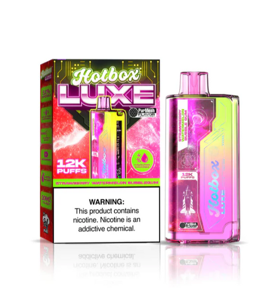 Fast Shipping: Hotbox Luxe 12k Puffs Premium Disposable Vape - Indulge in Strawberry Watermelon Slushee