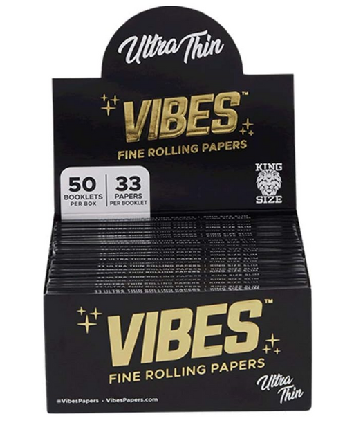 Vibes Fine King Size Slim Rolling Papers Ultra-Thin Single Count