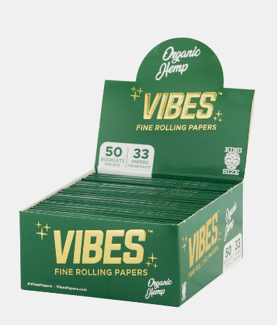 Vibes Organic Hemp Rolling Papers in King Size Slim 1 Count