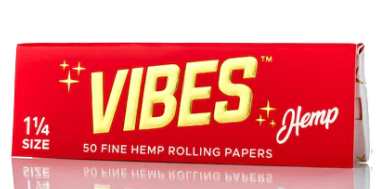 VIBES Hemp Fine Rolling Papers 1 1/4 size 1 Count