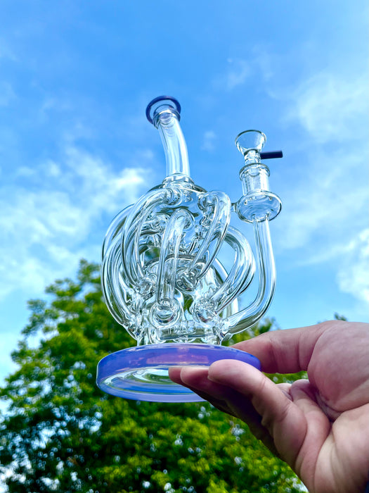 Close-up of Scientific Recycler Vortex Klein Recycler Bong - Smooth and Flavorful Inhale