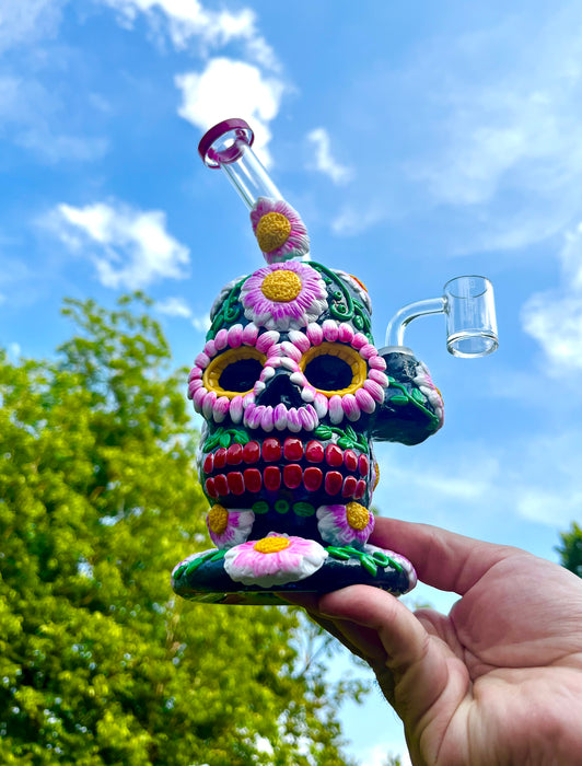 9-Inch Dab Rig Water Pipe with Honeycomb Percolator