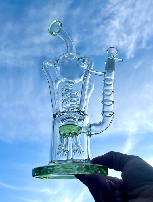 12" SOS Glass Galaxy Dab Rig Recycler Glass Bong Beaker - Glass Bong for Sale