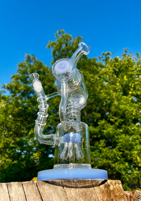 13 Inches Drum Twist Glass Recycler Dabbing Water Bong