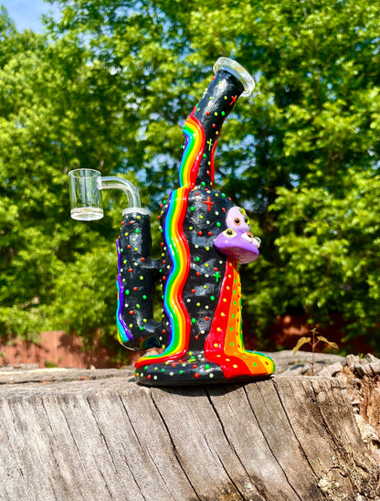 9" Ceramic Rainbow Dab Rig 