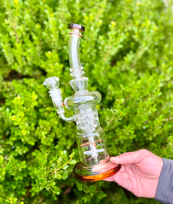 Durable Borosilicate Glass Construction - Functionality and Stylish Design" "Multiple Percolators and Reinforced Fixed Downstem - Outstanding Filtration and Stability