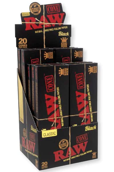 RAW Black King Size Pre-Rolled Cone: Convenient and High-Quality 1 Count
